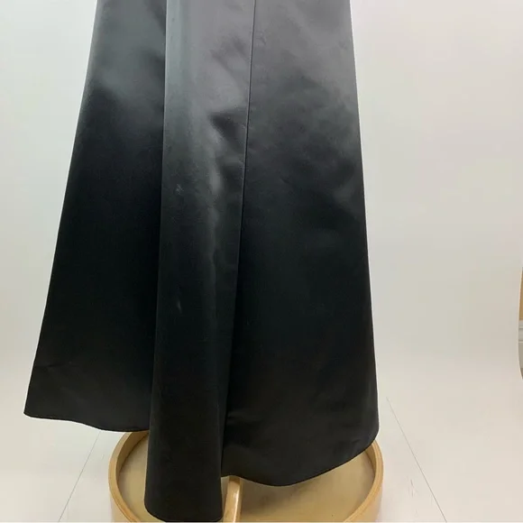 Vintage Jessica McClintock for Gunne Sax Black Satin Halter Evening Dress 3/4 - Picture 6 of 14